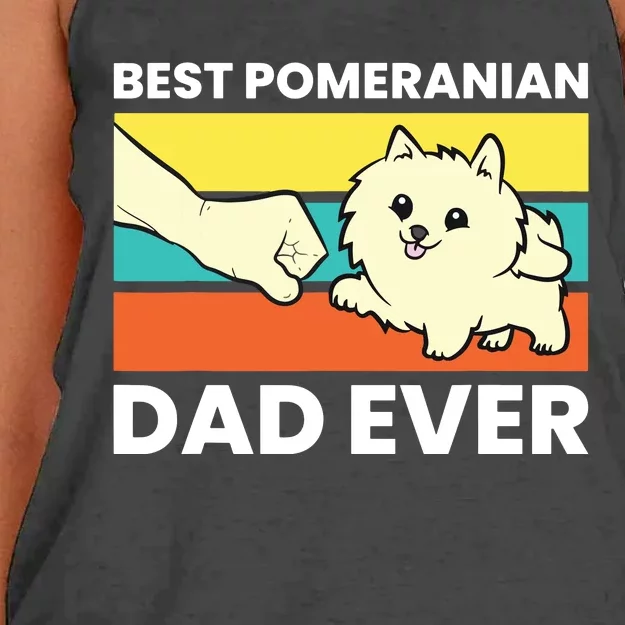 Pomeranian Dog Owner Best Pomeranian Dad Ever Women's Knotted Racerback Tank