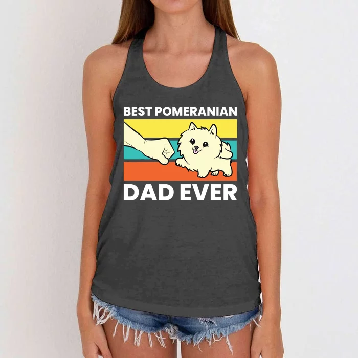 Pomeranian Dog Owner Best Pomeranian Dad Ever Women's Knotted Racerback Tank