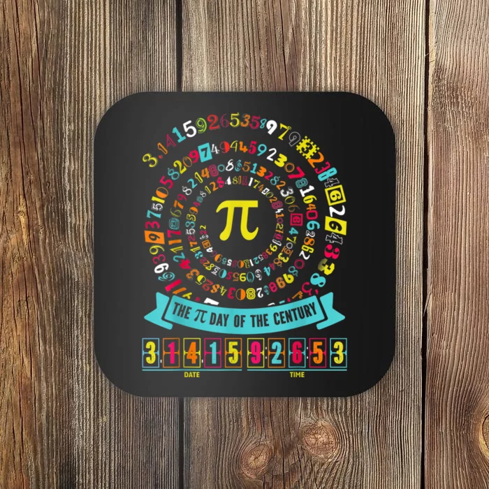 Pi Day Of The Century Tee Spiral Pi Math Tee For Pi Day 3.14 Coaster