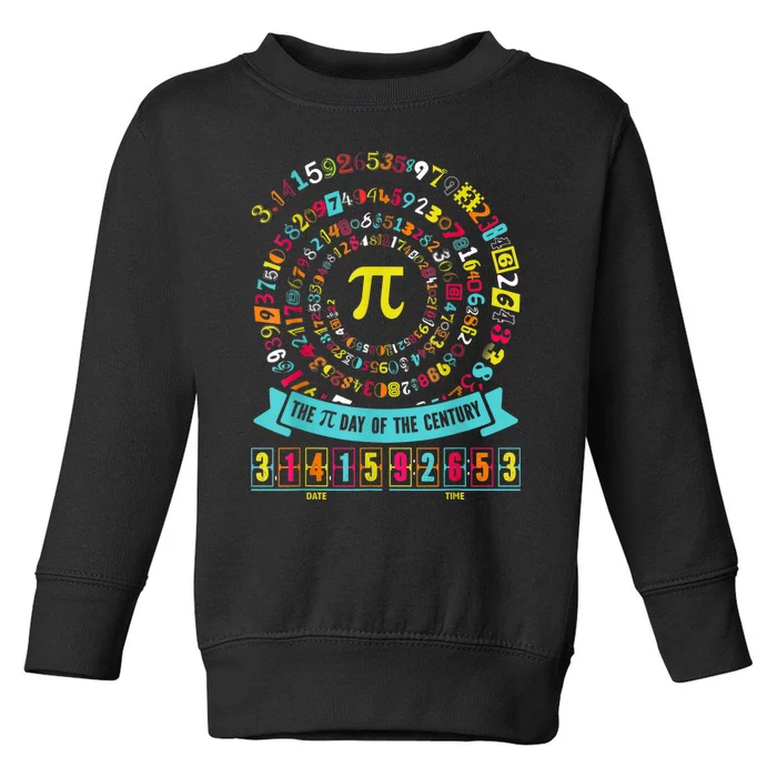 Pi Day Of The Century Tee Spiral Pi Math Tee For Pi Day 3.14 Toddler Sweatshirt