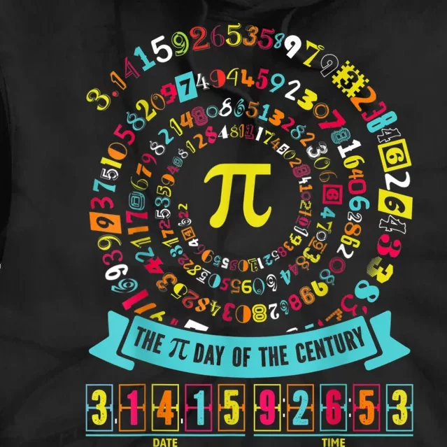 Pi Day Of The Century Tee Spiral Pi Math Tee For Pi Day 3.14 Tie Dye Hoodie