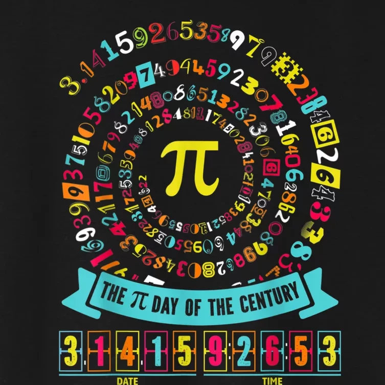 Pi Day Of The Century Tee Spiral Pi Math Tee For Pi Day 3.14 Women's Crop Top Tee