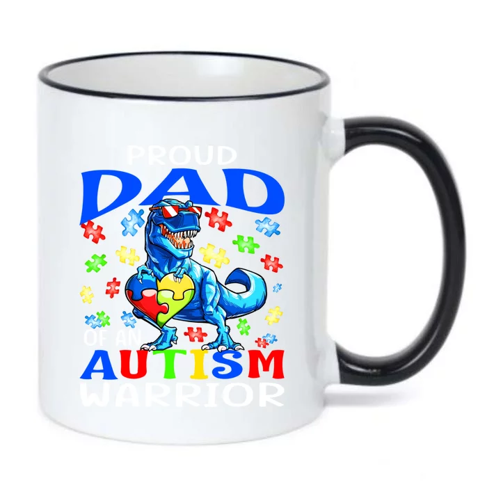 Proud Dad Of An Autism Warrior Dinosaur Cool Gift Black Color Changing Mug