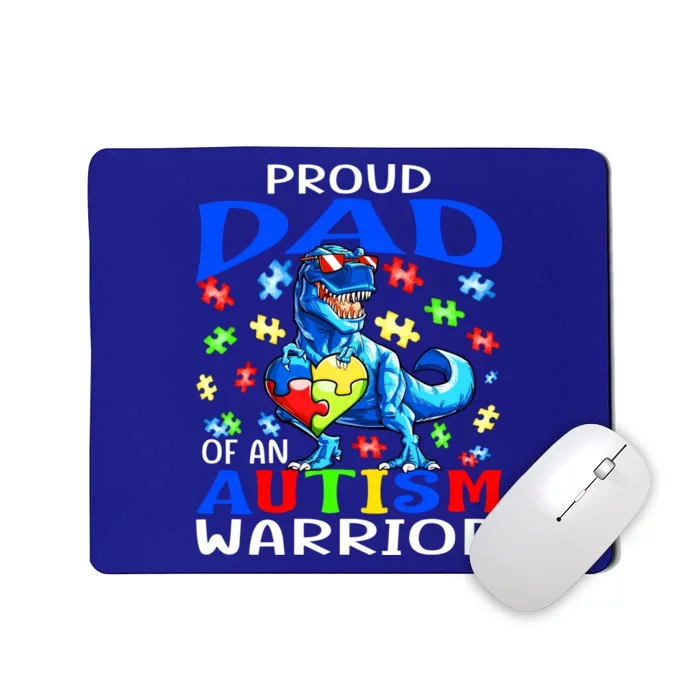 Proud Dad Of An Autism Warrior Dinosaur Cool Gift Mousepad