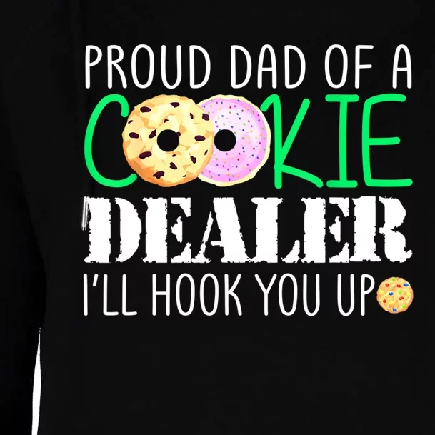 Proud Dad Of A Cookie Dealer Girl Troop Leader Matching Womens Funnel Neck Pullover Hood