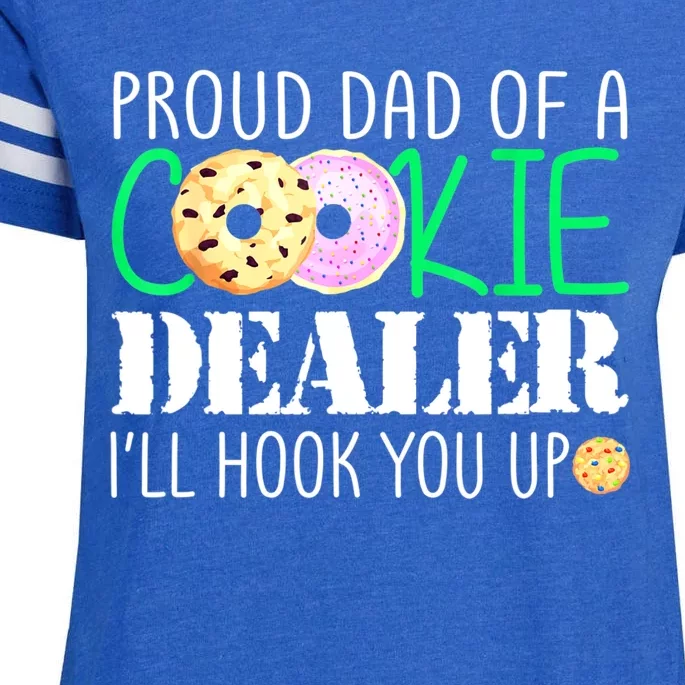 Proud Dad Of A Cookie Dealer Girl Troop Leader Matching Enza Ladies Jersey Football T-Shirt