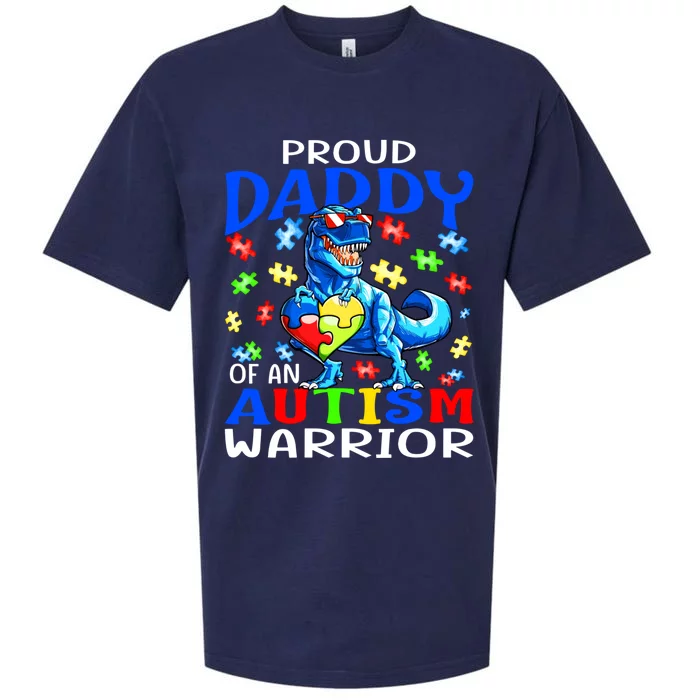 Proud Daddy Of An Autism Warrior Dinosaur Meaningful Gift Sueded Cloud Jersey T-Shirt