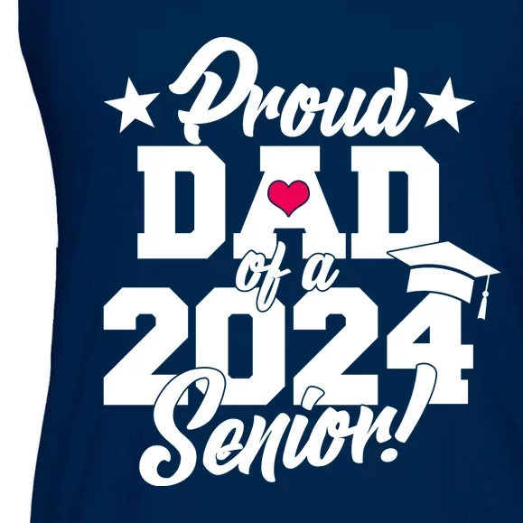 Proud Dad Of A 2024 Senior Grad Ladies Essential Flowy Tank