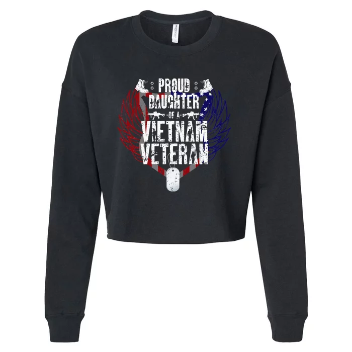 Proud Daughter Of A Vietnam Veteran Cropped Pullover Crew