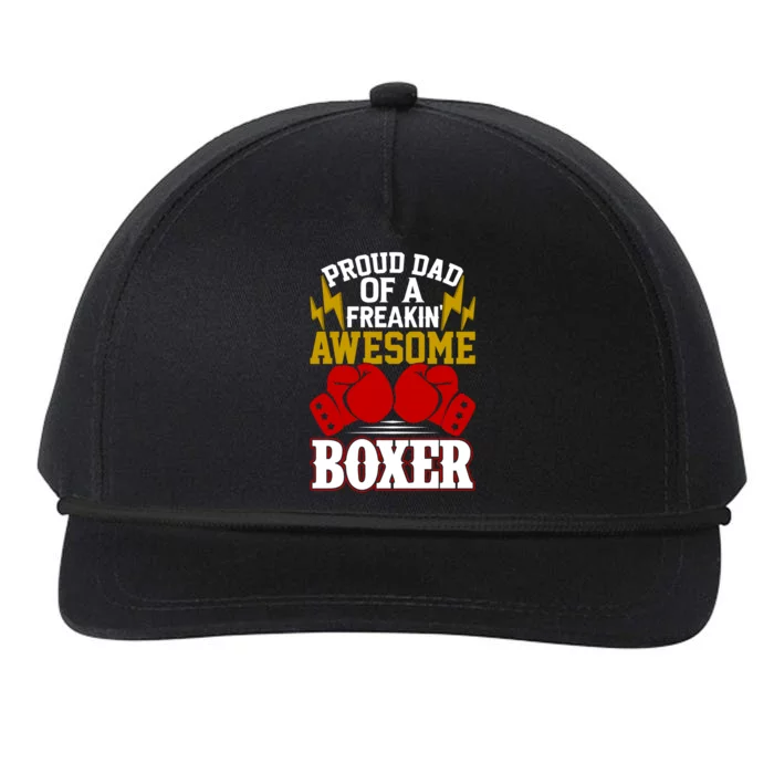 Proud Dad Of A Freakin Awesome Boxer Gift For Boxing Dads Meaningful Gift Snapback Five-Panel Rope Hat