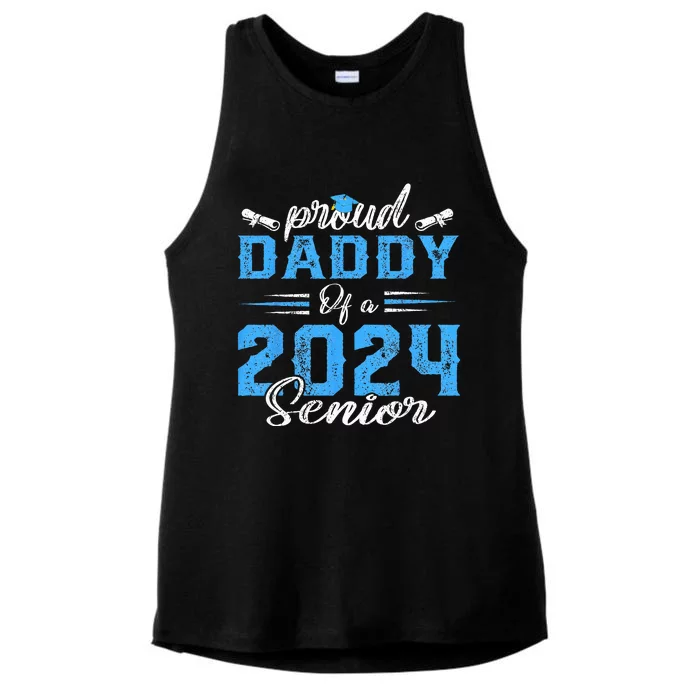 Proud Daddy Of A Class Of 2024 Senior Funny Graduation 24 Ladies Tri-Blend Wicking Tank