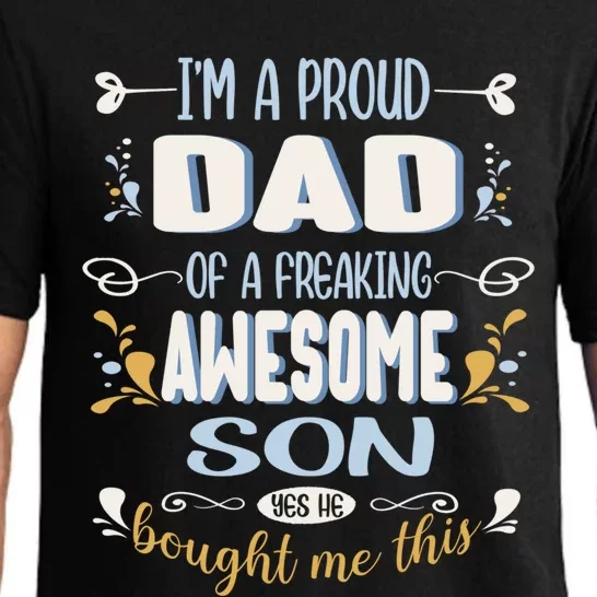 Proud Dad Of Awesome Son Funny Fathers Day Great Gift Pajama Set