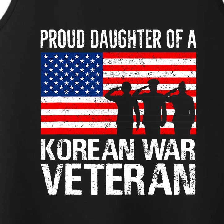 Proud Daughter Of A Korean War Veteran Family Matching Vet Performance Tank