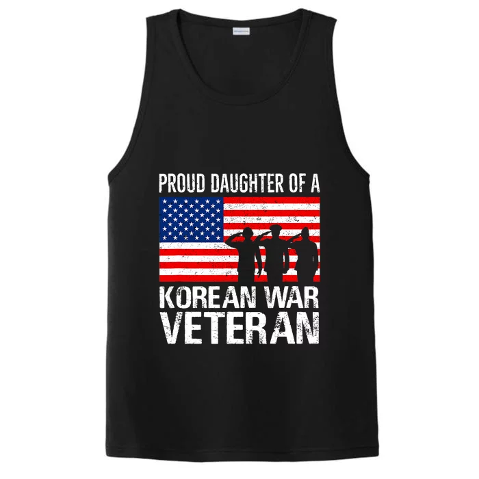 Proud Daughter Of A Korean War Veteran Family Matching Vet Performance Tank