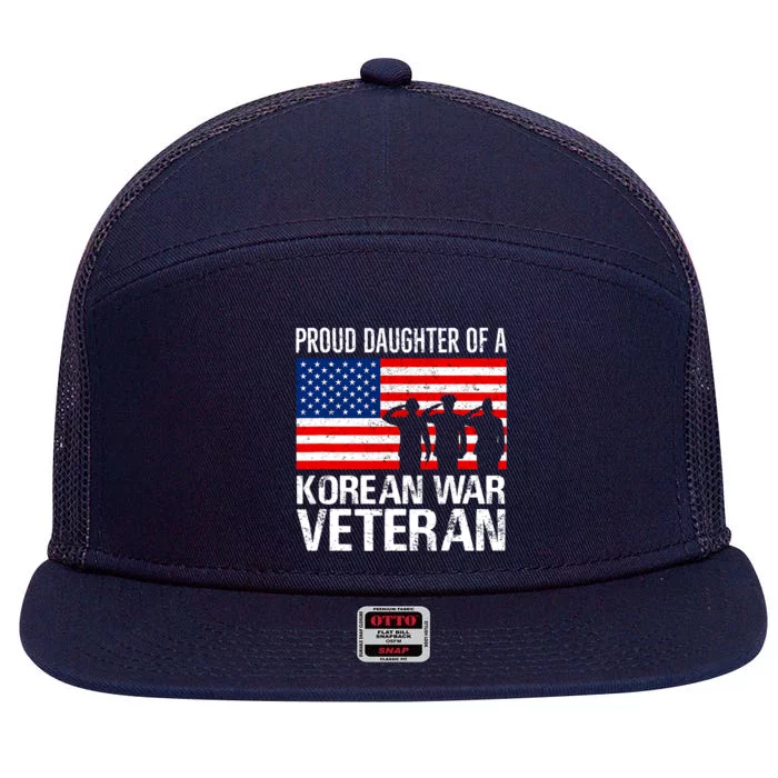 Proud Daughter Of A Korean War Veteran Family Matching Vet 7 Panel Mesh Trucker Snapback Hat