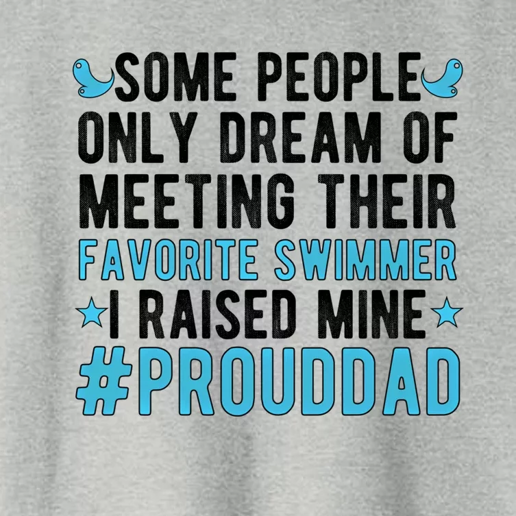 Proud Dad Of A Swimmer Swim Dad Swimming Father Of A Swimmer Gift Women's Crop Top Tee