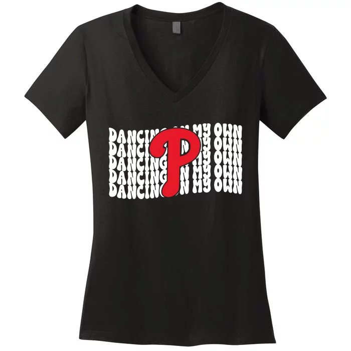 Phillies Dancing On My Own Women's V-Neck T-Shirt