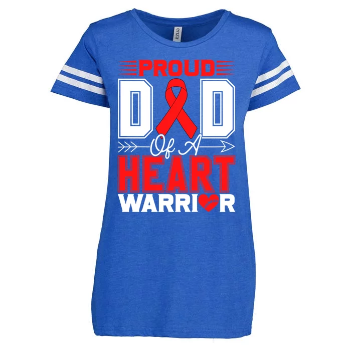 Proud Dad Of A Heart Warrior Heart Disease Awareness Month Cute Gift Enza Ladies Jersey Football T-Shirt