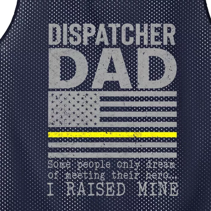 Proud Dad Of A 911 Dispatcher Thin Gold Line Dispatch Father Mesh Reversible Basketball Jersey Tank