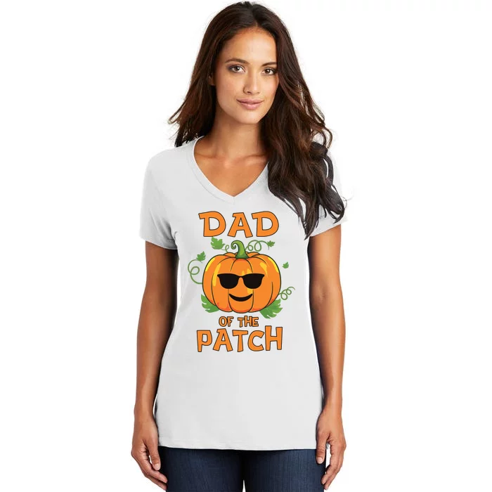 Pumpkin Dad Of The Patch Family Halloween Women's V-Neck T-Shirt