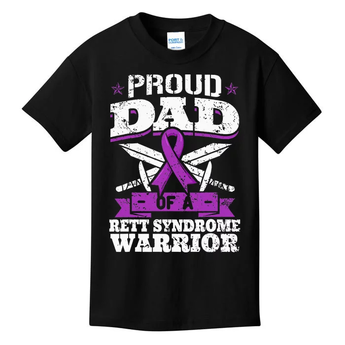 Proud Dad Of A Rett Syndrome Warrior RTT Awareness Kids T-Shirt