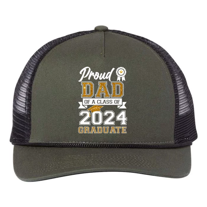 Proud Dad Of A Class Of 2024 Graduate Retro Rope Trucker Hat Cap