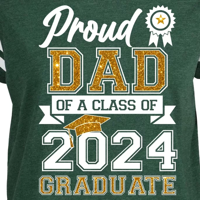 Proud Dad Of A Class Of 2024 Graduate Enza Ladies Jersey Football T-Shirt