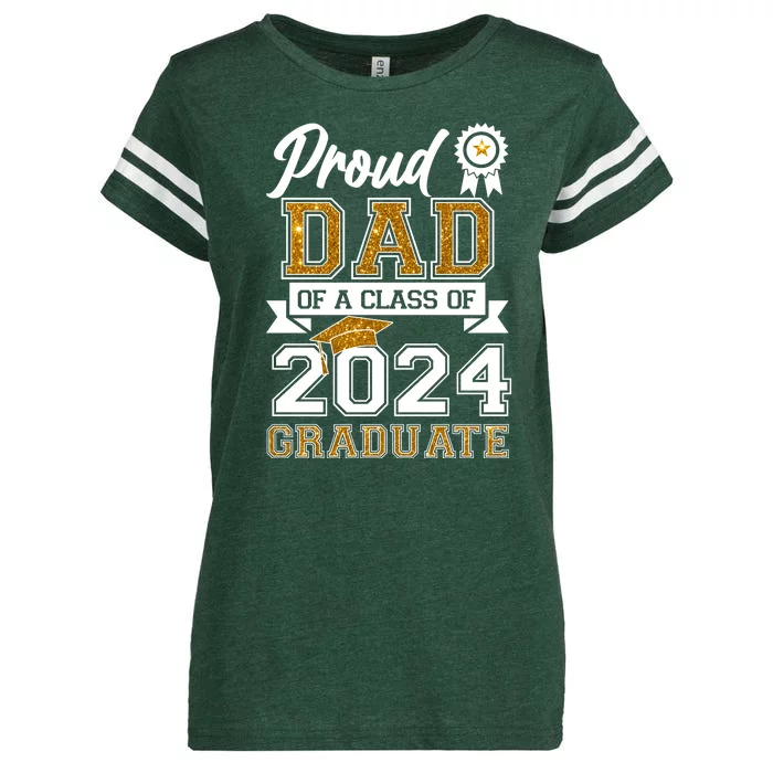 Proud Dad Of A Class Of 2024 Graduate Enza Ladies Jersey Football T-Shirt