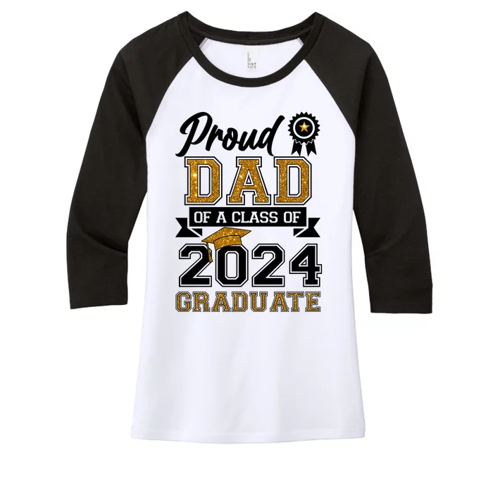 Proud Dad Of A Class Of 2024 Graduate Women's Tri-Blend 3/4-Sleeve Raglan Shirt