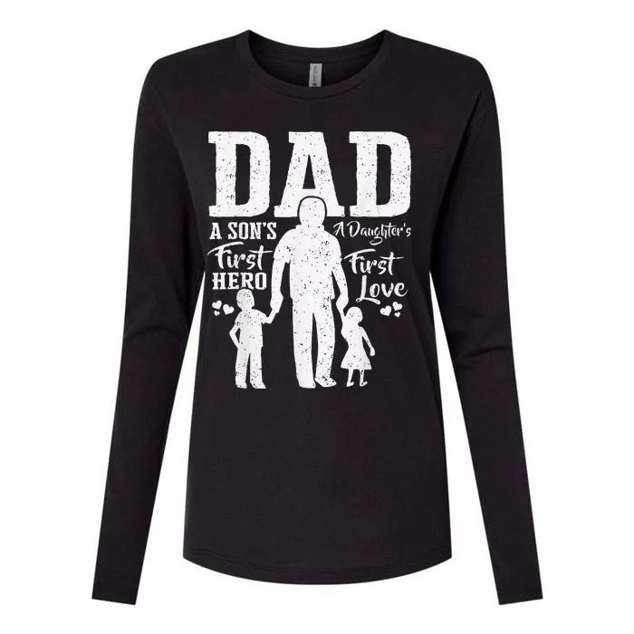 Proud Dad Of Twins Best Fathers Day Gift From son Womens Cotton Relaxed Long Sleeve T-Shirt