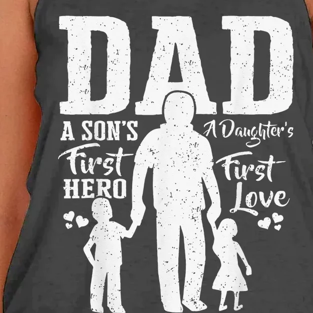 Proud Dad Of Twins Best Fathers Day Gift From son Women's Knotted Racerback Tank