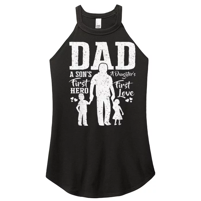 Proud Dad Of Twins Best Fathers Day Gift From son Women’s Perfect Tri Rocker Tank