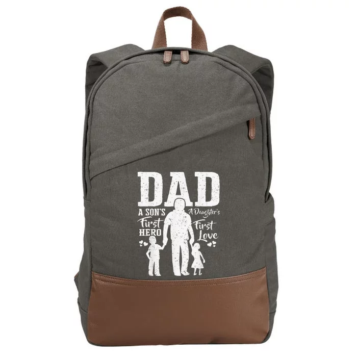 Proud Dad Of Twins Best Fathers Day Gift From son Cotton Canvas Backpack