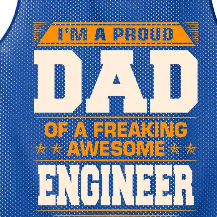 Proud Dad Of Awesome Engineer Fathers Day Gift Mesh Reversible Basketball Jersey Tank