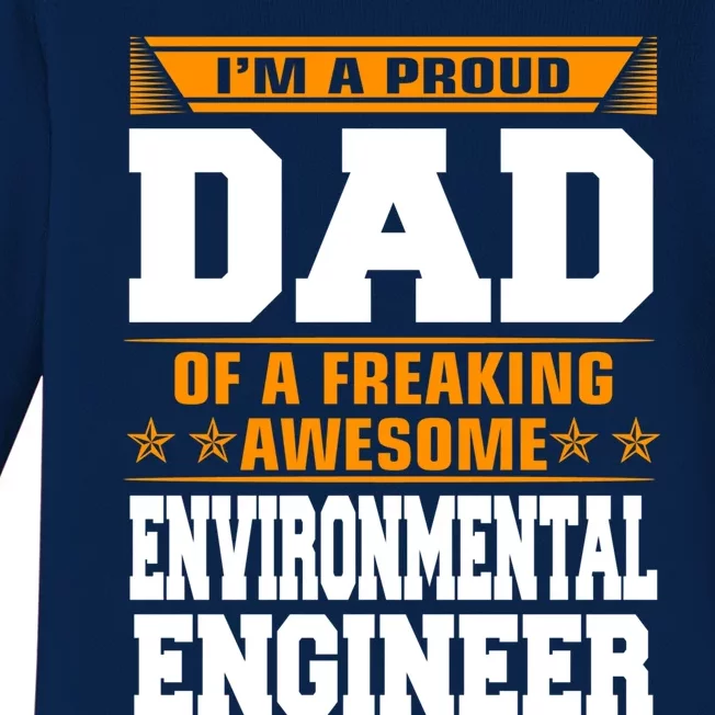 Proud Dad Of Awesome Environtal Engineer Fathers Day Cute Gift Baby Long Sleeve Bodysuit