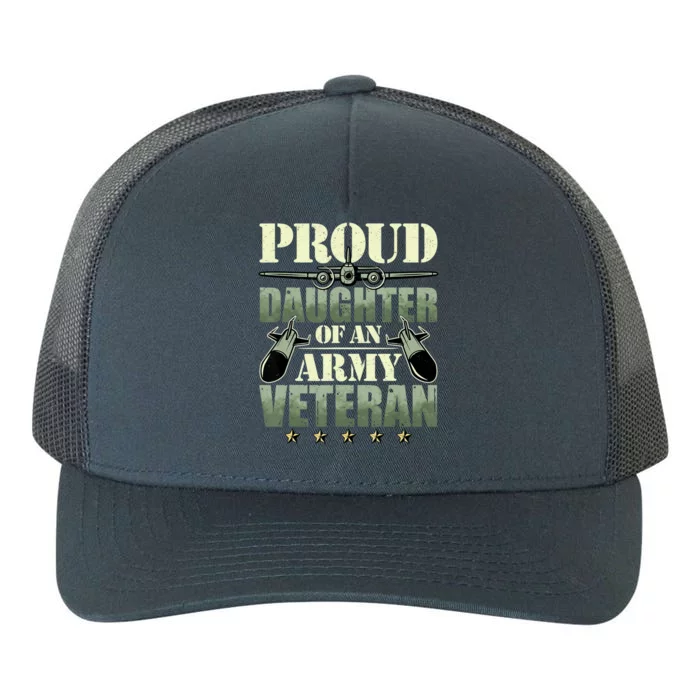 Proud Daughter Of A Army Veteran American Flag Military Gift Yupoong Adult 5-Panel Trucker Hat