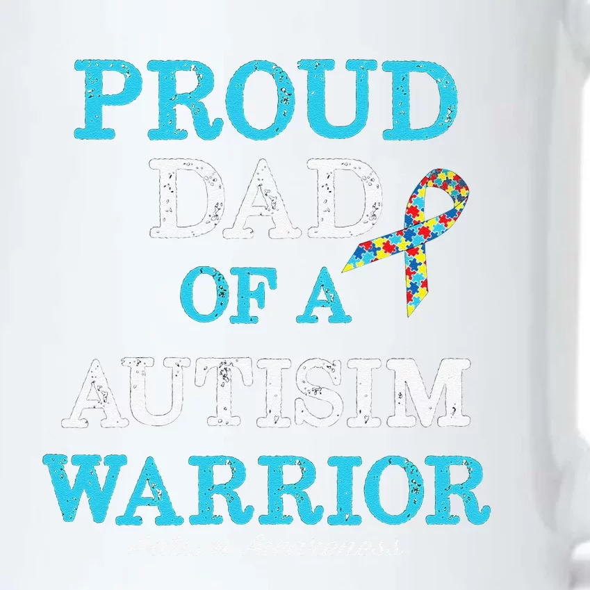 Proud Dad Of A Warrior Autism Awareness Black Color Changing Mug