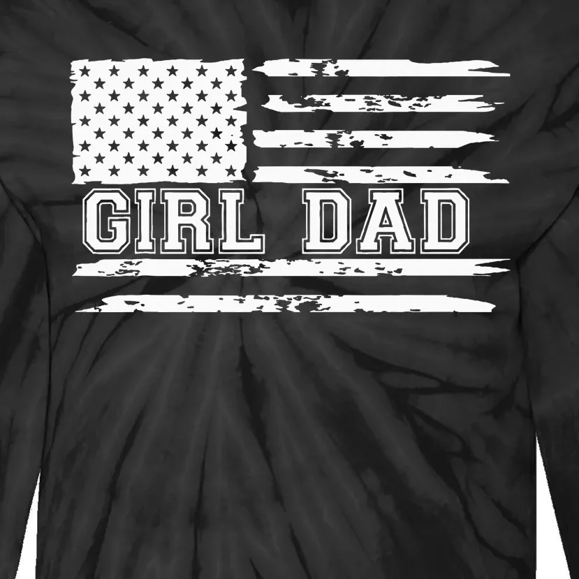 Proud Dad Of Girl Father Of For Dad Xmas Tie-Dye Long Sleeve Shirt