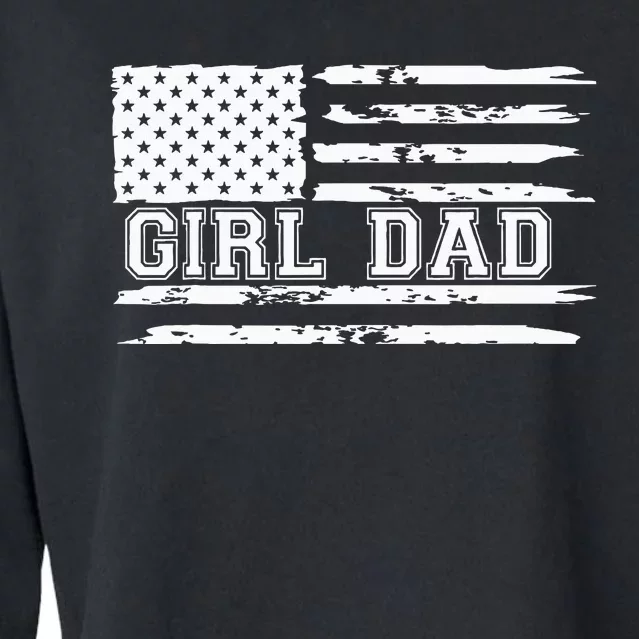 Proud Dad Of Girl Father Of For Dad Xmas Cropped Pullover Crew