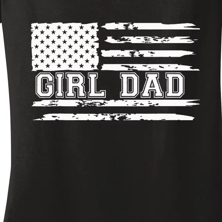 Proud Dad Of Girl Father Of For Dad Xmas Women's V-Neck T-Shirt