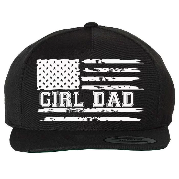 Proud Dad Of Girl Father Of For Dad Xmas Wool Snapback Cap