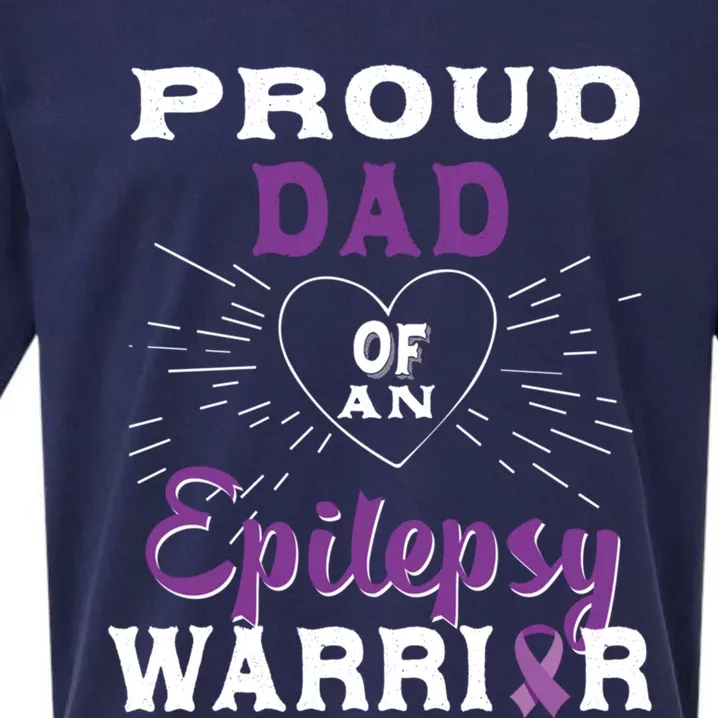 Proud Dad Of An Epilepsy Warrior Awareness Cool Gift Sueded Cloud Jersey T-Shirt