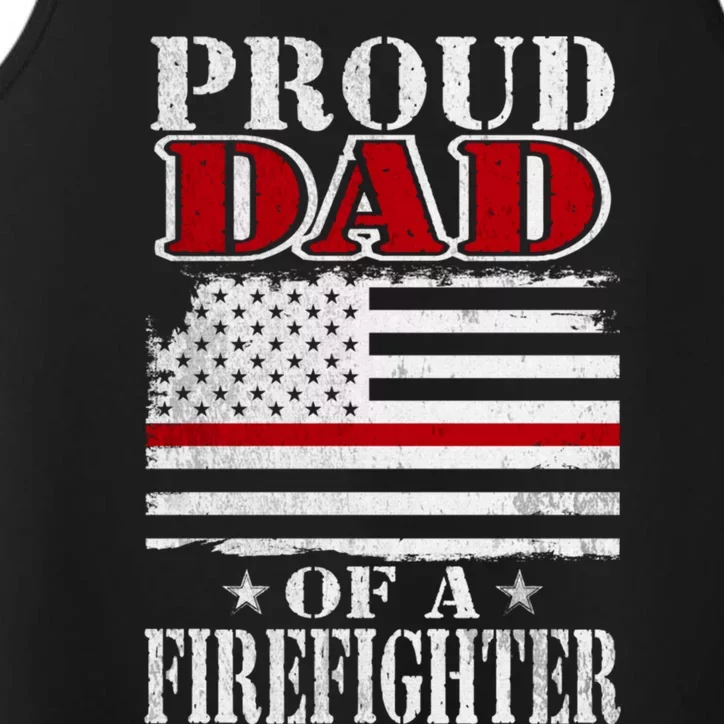 Proud Dad Of Firefighter Volunr Gift Performance Tank