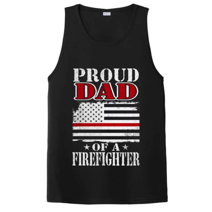 Proud Dad Of Firefighter Volunr Gift Performance Tank