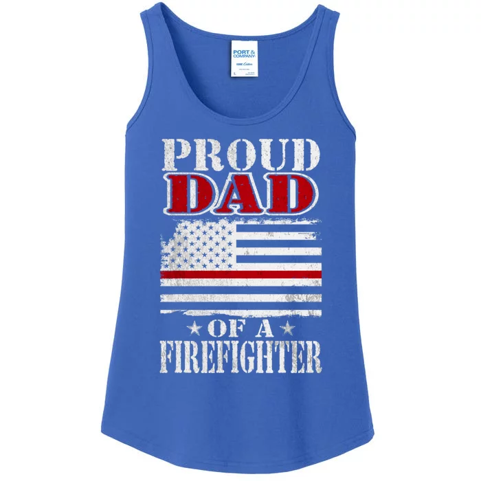 Proud Dad Of Firefighter Volunr Gift Ladies Essential Tank