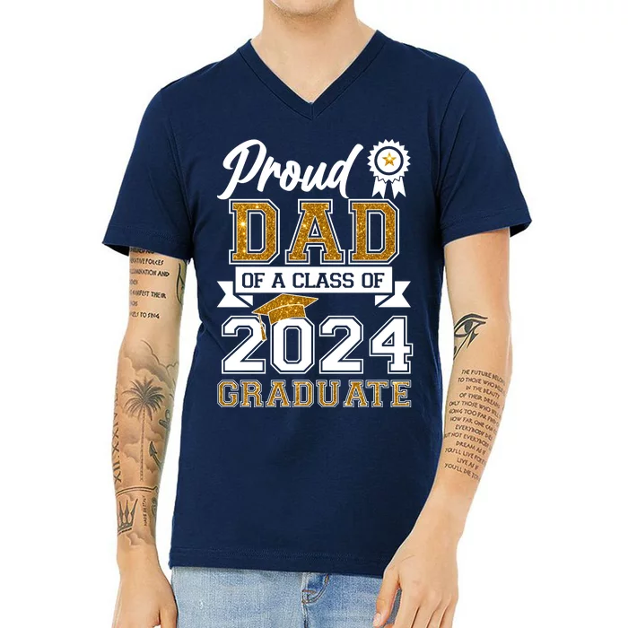 Proud Dad Of The Class Of 2024 Graduate V-Neck T-Shirt