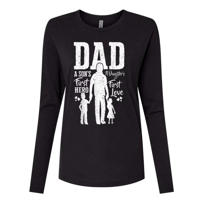 Proud Dad Of Twins Best Fathers Day Gift From Son Womens Cotton Relaxed Long Sleeve T-Shirt