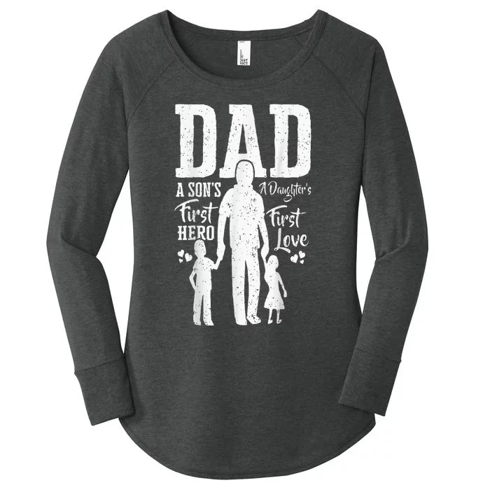 Proud Dad Of Twins Best Fathers Day Gift From Son Women's Perfect Tri Tunic Long Sleeve Shirt