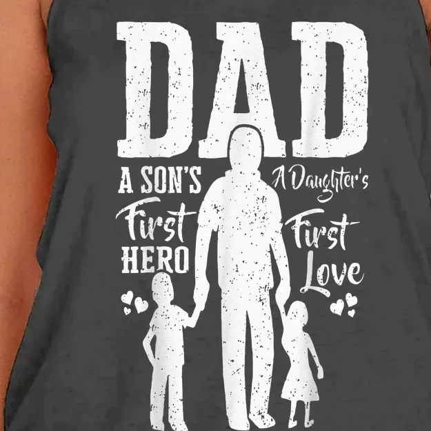 Proud Dad Of Twins Best Fathers Day Gift From Son Women's Knotted Racerback Tank