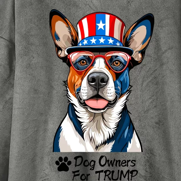 Patriotic Dog Owners For Trump Hooded Wearable Blanket